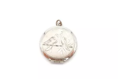 Vintage Sterling Silver 925 Locket Pendant Love Birds • $33.99