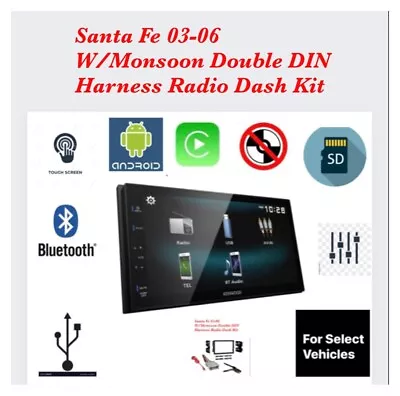 For Hyundai Santa Fe 03-06 W/Monsoon Double DIN  Radio Dash Kit W Kenwood Stereo • $460.83