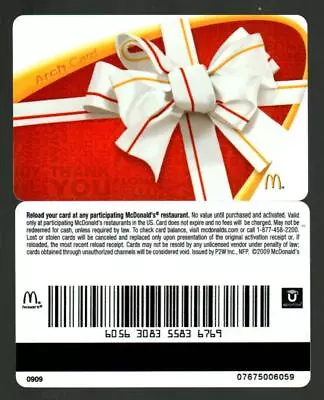 MCDONALD'S White Ribbon Bow 2009 Gift Card ( $0 )   • $2.50