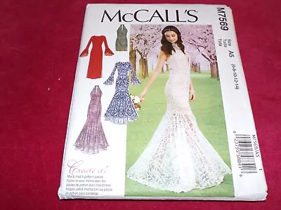 🌺  McCALL'S #M7569 - LADIES MERMAID TAIL COCKTAIL GOWN PATTERN 6-14 / 14-22 FF • $12.34
