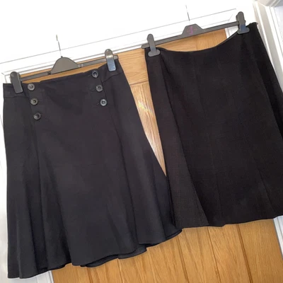 £0.99 • Buy 2 X Black Lined A Line Skirts M&S, Papaya Size 12. Very Good Condition