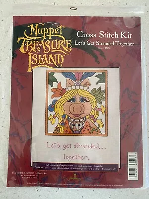 Muppet Treasure Island LET'S GET STRANDED TOGETHER Miss Piggy Cross Stitch Kit • $25