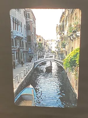 S085 ~ VINTAGE ~ 35mm Color Photo Slide ~ Venice Canal ~ Venice Italy 1950's • $7.99