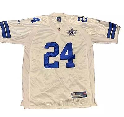 REEBOK Mens NFL Dallas Cowboys Jersey Sz 52 Marion Barber White Blue 50th *READ* • $25.99