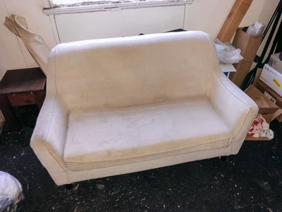 $1 • Buy 2 Seater Couch Lounge Cream Fabric - Nice Design
