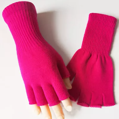 Thermal FINGERLESS GLOVES Unisex Mens Women Knitted Warm Winter Half Finger US • $3.49