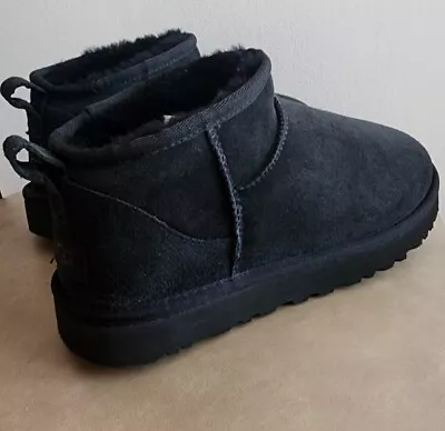 UGG Classic Ultra Mini Ankle Boot For Women - Black Size US 8 • £88.47