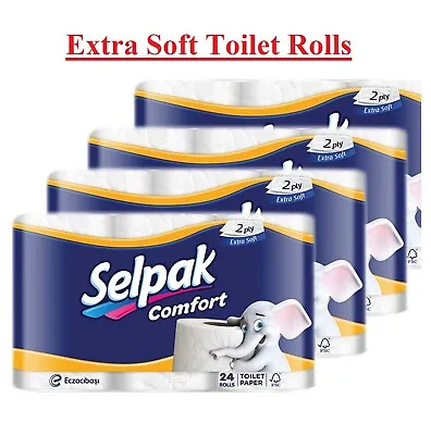 £26.99 • Buy 72 Toilet Rolls Quilted Tissue 2 Ply Toilet Paper Extra Soft Premium Quality