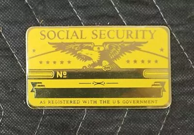 Vintage Metal Social Security Card For Custom Engraved ID Eagle Gold/Brass Color • $2.50