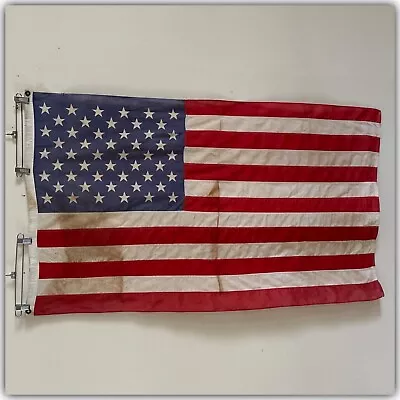 Soiled & Faded Vtg 3 X 5 Ft All Cotton Sewn USA Printed 50 Star American Flag • $75