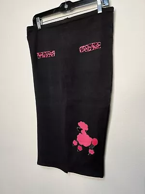 Pencil Skirt Black W/Pink Poodle Skirt Yee-Haw Rockabilly Pinup Girl Size M • $24