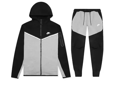 NEW Nike Sportswear Tech Fleece Full Zip Hoodie & Joggers Set Black/Grey Sz ML • $169.99