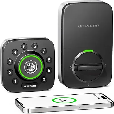 ULTRALOQ Smart Door LockFingerprint DeadboltApp ControlAuto LockU-Bolt Pro • £84.54