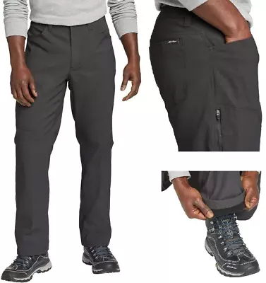 Men's Eddie Bauer Tech Fleece Lined Pants 2 Way Stretch UPF 50+ GRAY 36x32 34x32 • $27.95