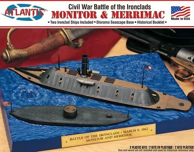 Atlantis Models Battle Of The Ironclads Monitor And Merrimac/Virginia Plastic Mo • $26.39