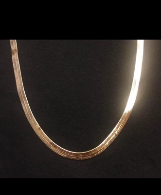 £66.24 • Buy 14k. Gold Herringbone Necklace 6mm