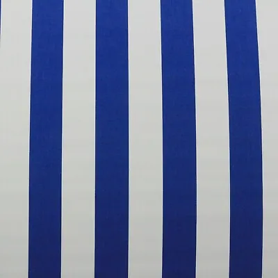 Sunbrella Cabana Stripe Mediterranean Blue Outdoor Furniture Fabric 1.1 Yd 52 W • $19.99