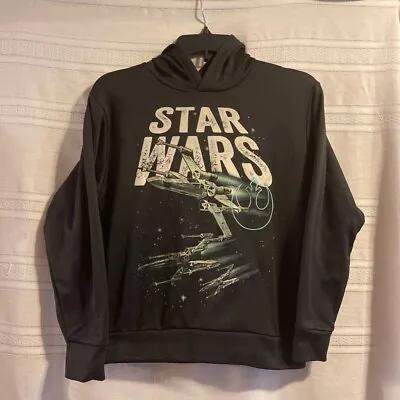 X-Wing Star Wars Boys Hoodie Sweatshirt Black White Long Sleeve Pullover S • $7.99