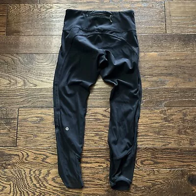 Lululemon Leggings Womens Black Mesh High Rise Stretch 6? Pull On • $20