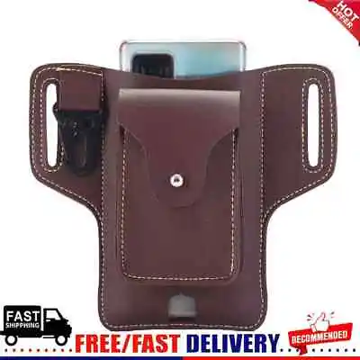 Men PU Leather Belt Bum Leg Packs Key Holder Outdoor Casual Pouch Waist Wallet • £4.32