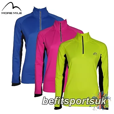 £17.95 • Buy Womens Thermal Running Top More Mile Vancouver Fleece Pink Cycling Zip Pockets