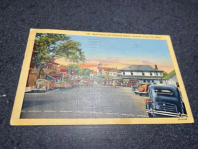 Main Street And Railroad Station Hyannis Cape Cod Mass Postcard￼ • $12.74