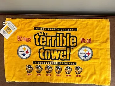 PITTSBURGH STEELERS Got Rings? We Do! Terrible Towel Myron Cope’s NEW • $16.90