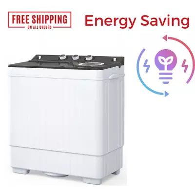 26lbs Compact Twin Tub Portable Washing Machine Mini Washer Built-in Drain Pump • $176.99