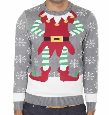 $14.58 • Buy Unisex Men's Women's Premium Christmas Elf Joker Knitted Retro Sweater Jumpers