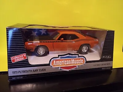 Mint 1/18 Ertl Collectible 1970 Rare Plymouth Aar Cuda Orange New  Band Sealed  • $119.99
