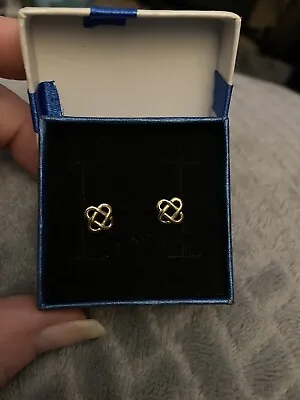 9ct Gold Celtic Earrings Used Fully Cleaned Boxed • £25