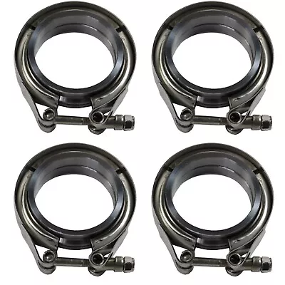 4pcs 2.5  V-Band Flange & Clamp Stainless Steel Kit Fits Turbo Exhaust Downpipes • $45.97