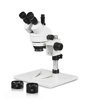 Vision 3.5X-90X Simul-Focal Trinocular Zoom Stereo Microscope With Pillar Stand • $382.50