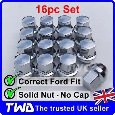 £22.99 • Buy 16x WHEEL NUTS - FORD (M12x1.5) ALLOY CHROME TAPERED SEAT 19MM HEX BOLT [16N]
