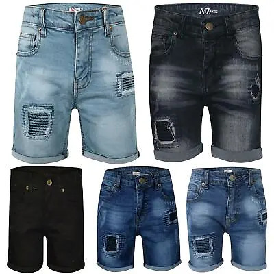 £12.99 • Buy Kids Boys Ripped Denim Shorts Comfort Stretch Jeans Trouser Pants Age 5-13 Years