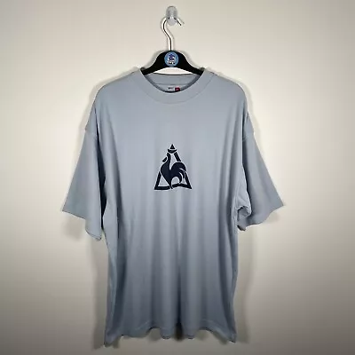 LE COQ SPORTIF Light Blue Heavyweight Cotton T Shirt Graphic Print Y2K - 2XL • £4.99