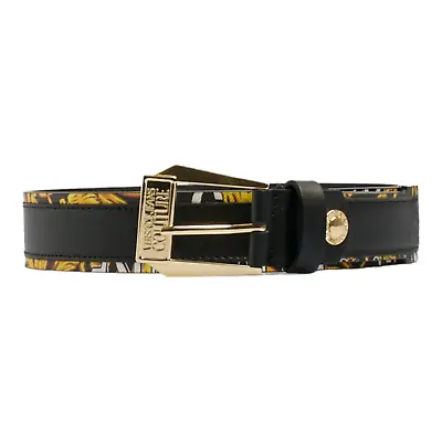 NEW Versace Couture Cintura Saffiano Leather Belt Black Men Size 95cm US 38 • $99.95