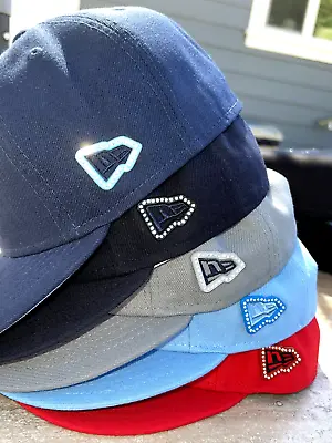 $19.99 • Buy New Era Frame Fitted Hat Pin With Gems Blue Red Grey UNC