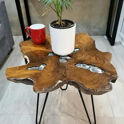 [MANGO TREES] Cropley Side Table/Coffee Table/Plant Stand Teak Wood Resin Finish • $265