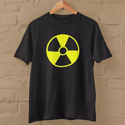RADIOACTIVE SYMBOL T-SHIRT (Nuclear War Fallout Sign Game Science Oppenheimer) • £15.79