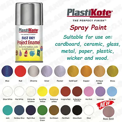 Plasti-kote Fast Dry Enamel Spray Paint 100ml 27 Color's New Rose Gold Aerosol • £45