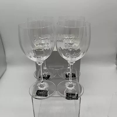 Mikasa Stephanie Crystal Wine Goblets Set Of 4 Wine Glasses In Original Box NOS • $74.95