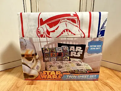 Star Wars Twin Sheet Set New In Box 1 Flat 1 Fitted 1 Pillow Case Disney 2015 • $35