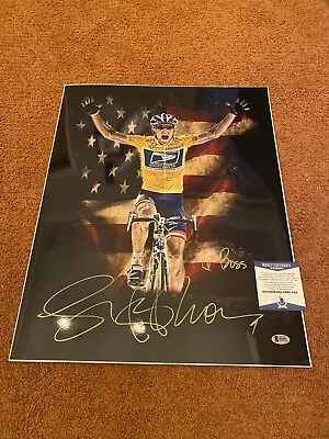 Lance Armstrong “Le Boss” Tour De France Signed Artwork COA Beckett Certificate • £250