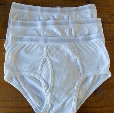 $24.99 • Buy BROOKS BROTHERS Vintage Men's Premium White Briefs, Lot Of 3, Size Medium, NWOT
