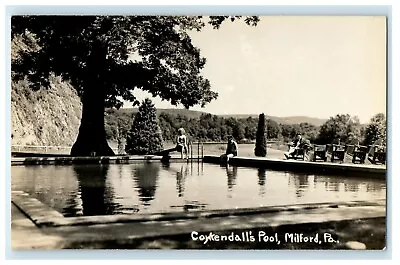 C1923 Coykendall's Pool Milford Pennsylvania PA Vintage RPPC Photo Postcard • $17.83