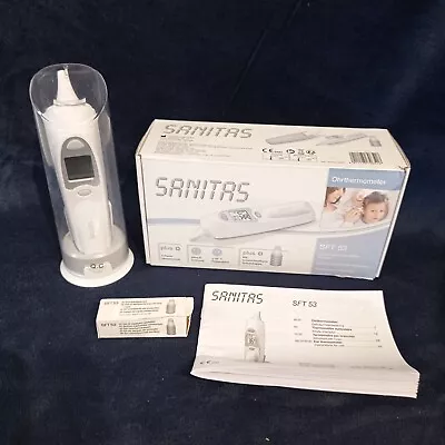 Sanitas  Ear Thermometer Ohrthermometer With Caps Baby Kids Ear Fever SFT 53 • £8.99