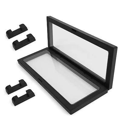 2PACK 3D Floating Coin Display Frame Box Jewelry Holder Case With Stand Kits • £14.86