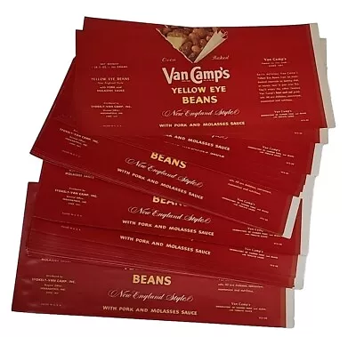 Wholesale Lot 50 Van Camp's Yellow Eye Beans Tin Can Label Paper Vtg Ephemera • $14.99