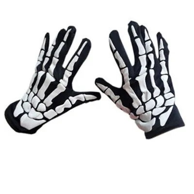 Halloween Full Skeleton Horror Gloves Mittens Racing Cycling Keep Warm In Winter • $7.90